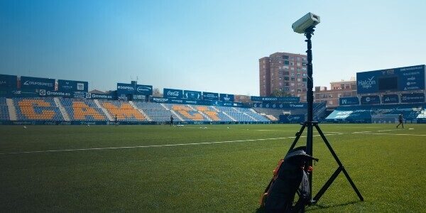 A Focus Flex camera set up on a pitch